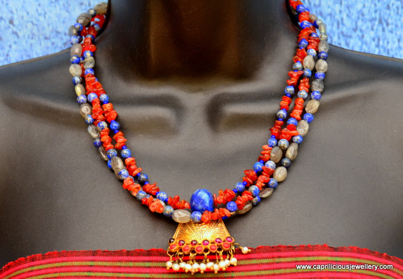 Multi strand necklace by Caprilicious Jewellery 