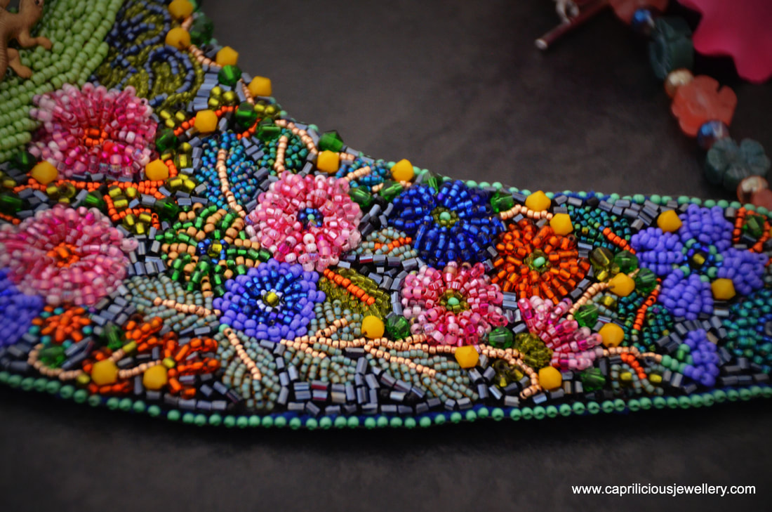 Fire and Ice - Lava bead and aqua quartz necklace by Caprilicious Jewellery