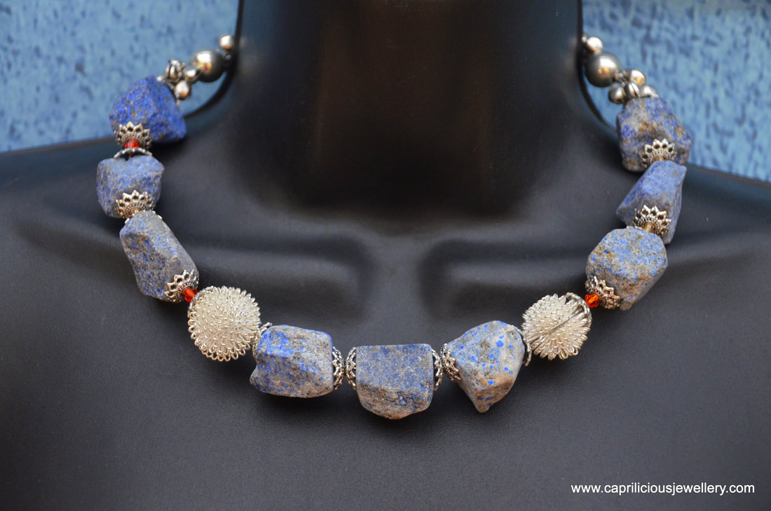 Last but not the Least Necklaces - chunky nugget beads, statement necklaces on memory wire by Caprilicious Jewellery