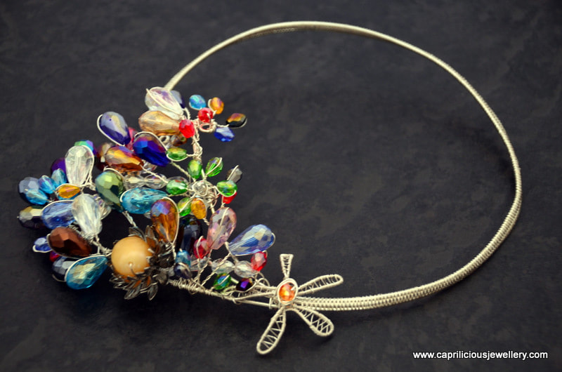 Colourful torque necklace, Bling by Caprilicious Jewellery