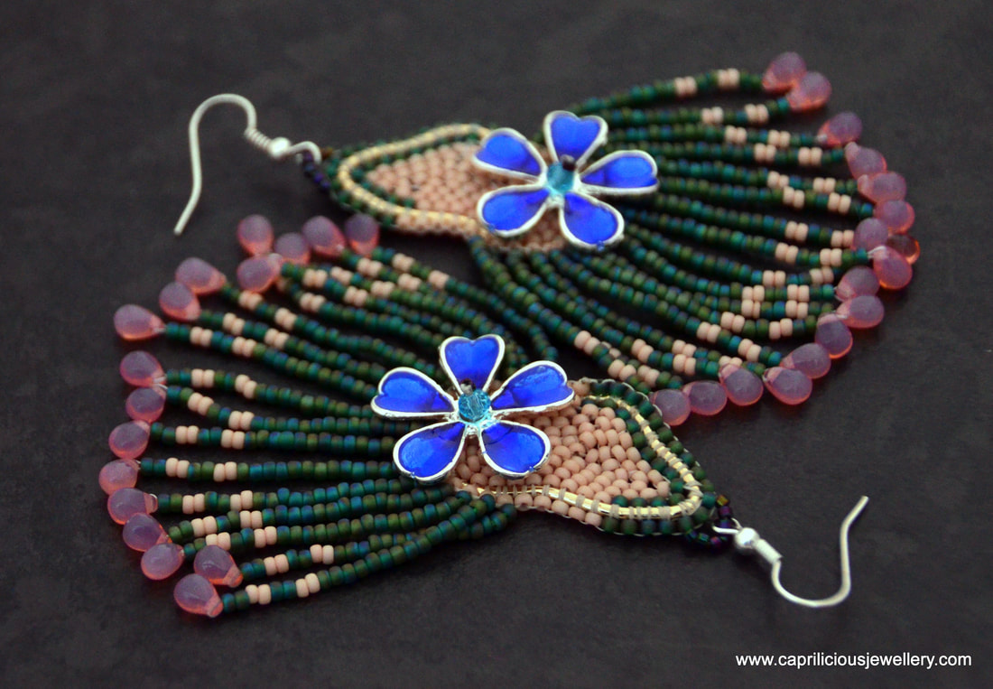 fringies, fringe, seed bead earrings, chandelier earrings, colourful earrings