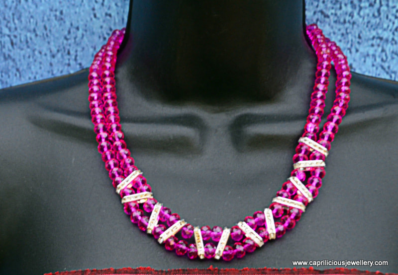 Colourful crystal necklace, Bling by Caprilicious Jewellery