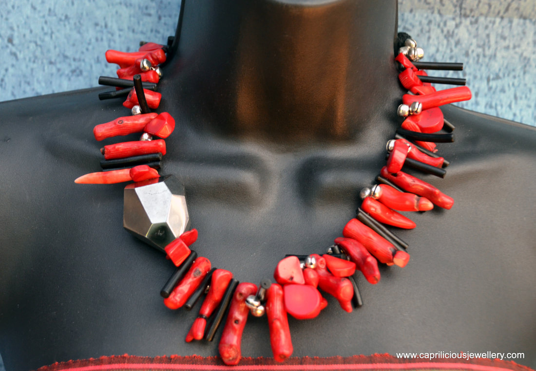Villanelle - branch coral and quartz nugget necklace by Caprilicious Jewellery #villanelle #killingeve #evepolastri 