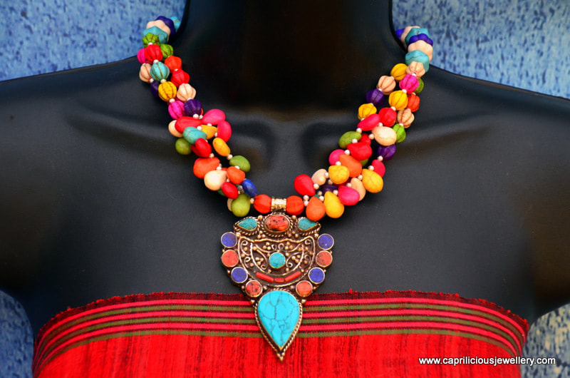 Caravanserai - a colourful necklace inspired by the Pushkar festival by Caprilicious Jewellery