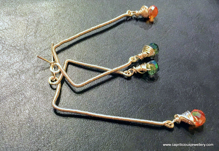 WIre earrings by Caprilicious Jewellery