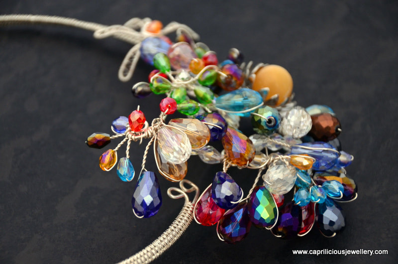 Colourful torque necklace, Bling by Caprilicious Jewellery