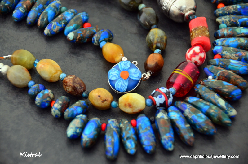 Mistral - two strand sea sediment jasper necklace by Caprilicious Jewellery