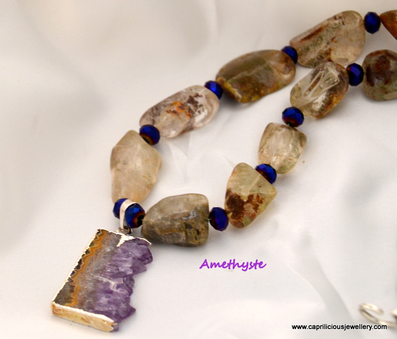Améthyste - lodolite and amethyst geode necklace from Caprilicious Jewellery
