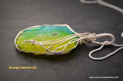 Énergie Solaire - Solar quartz and sterling silver wire work pendants by Caprilicious Jewellery