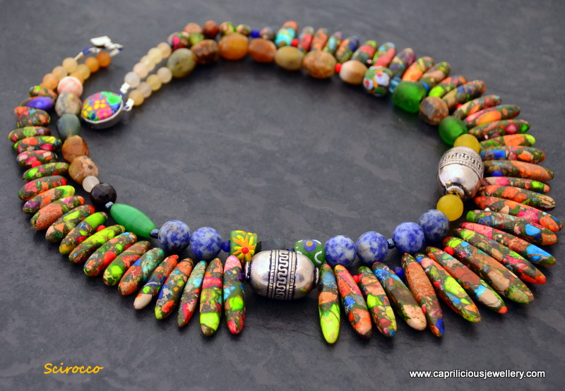 Scirocco- two strand sea sediment jasper necklace by Caprilicious Jewellery