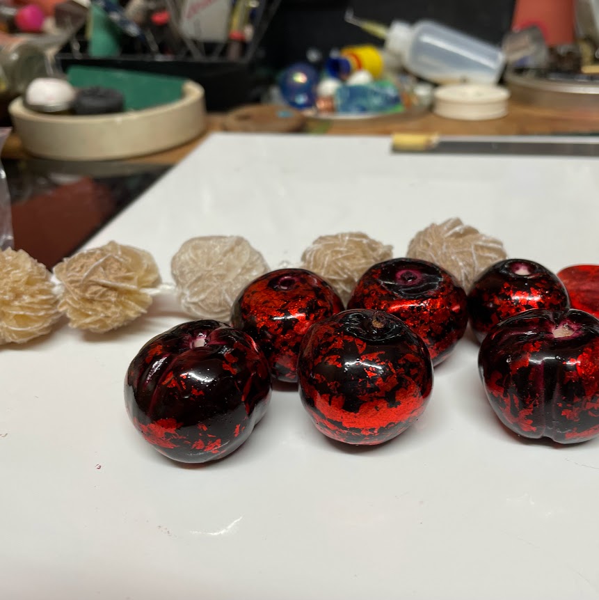Polymer clay beads, desert rose beads