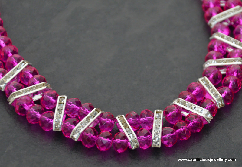 Colourful crystal necklace, Bling by Caprilicious Jewellery