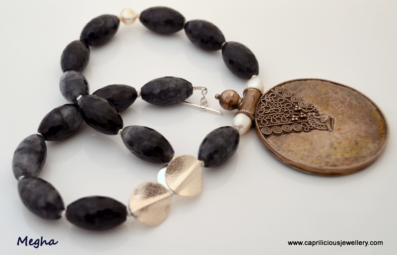 Silver and Spectrolite necklace by Caprilicious Jewellery