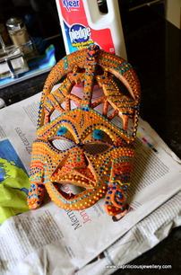 Nubian Mask painted by Caprilicious Jewellery