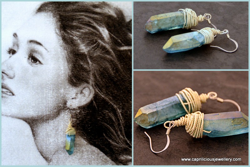 quartz needle earrings by Caprilicious Jewellery