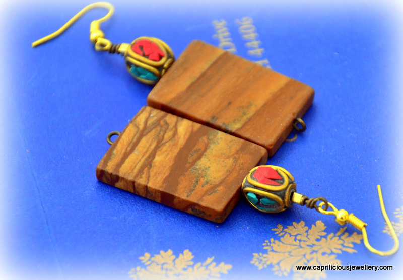 Wood jasper earrings by Caprilicious Jewellery