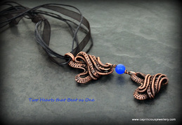 Ornate wire work heart pendant by Caprilicious Jewellery