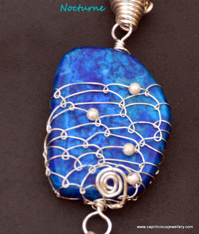 Nocturne - Impression Jasper and blue and silver glass beads from Caprilicious Jewellery