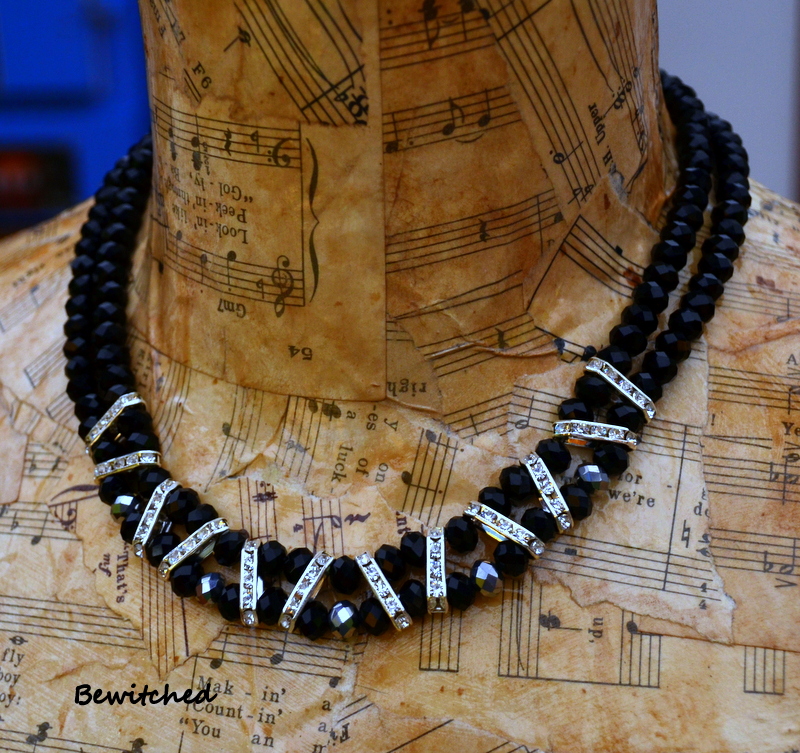 Bewitched - black crystal party necklace by Caprilicious Jewellery