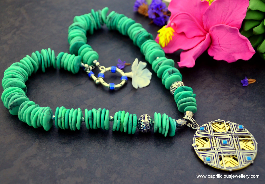 mandala necklace, yoga necklace, yogini necklace, yogini jewellery, turquoise necklace