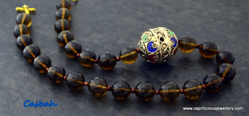 Casbah - smoky quartz and a Moroccan focal bead from Caprilicious Jewellery