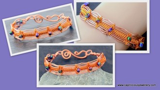 Woven copper bracelet by Caprilicious Jewellery