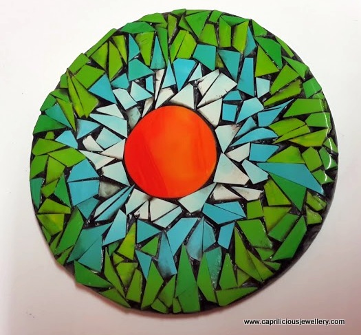 polymer clay mosaic by Caprilicious Jewellery