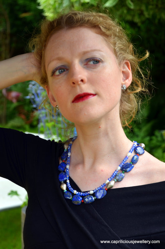 Tender is the Night - sterling silver and lapis lazuli necklace by Caprilicious