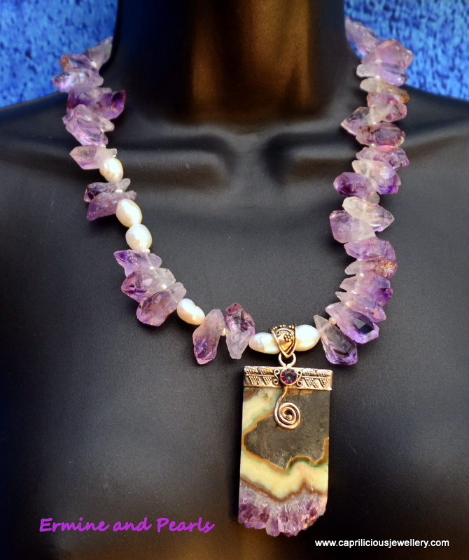 Amethyst and sterling silver necklace by Caprilicious Jewellery