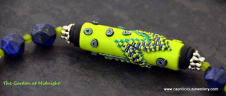 Polymer clay Bargello bead by Caprilicious Jewellery