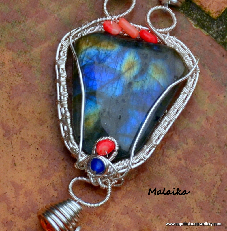Malaika - orange crystal and labradorite necklace from Caprilicious Jewellery