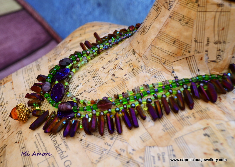Mi Amore - titanium quartz needles in a multi strand necklace by Caprilicious Jewellery