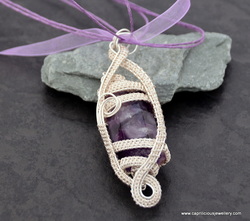 Fluorite wirework pendant by Caprilicious Jewellery