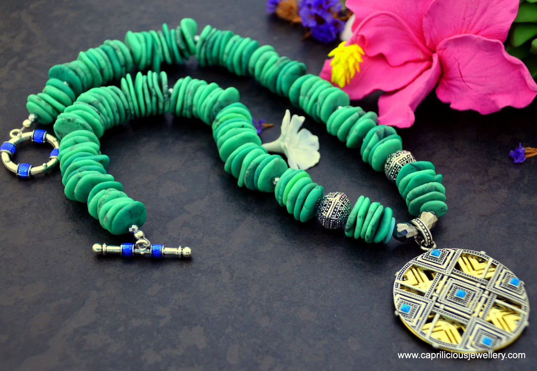 mandala necklace, yoga necklace, yogini necklace, yogini jewellery, turquoise necklace