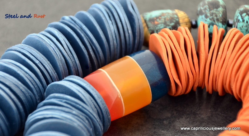 Polymer clay wafer bead necklace by Caprilicious Jewellery