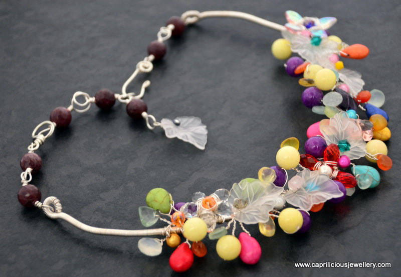 Gemstone and wire statement necklace by Caprilicious Jewellery