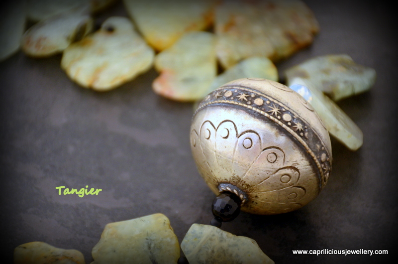 Tangier - Prehnite and a Moroccan bead by Caprilicious Jewellery