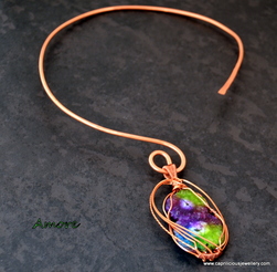 Amore - torque necklace with a solar quartz pendant by Caprilicious Jewellery
