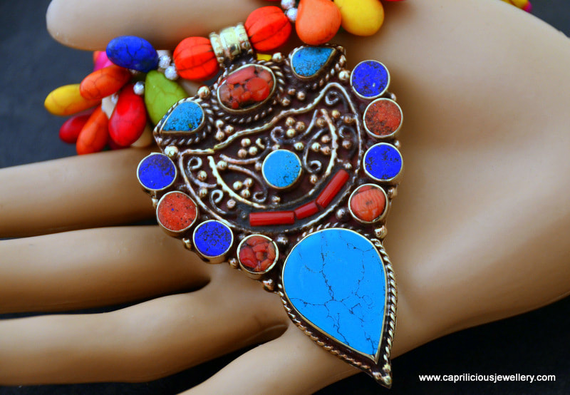 Caravanserai - a colourful necklace inspired by the Pushkar festival by Caprilicious Jewellery