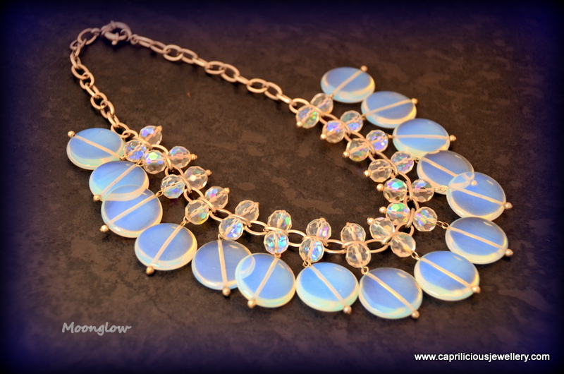 Opalite and crystal necklace - Moonglow by Caprilicious