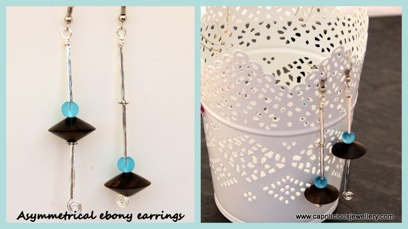 Asymmetrical earrings by Caprilicious Jewellery