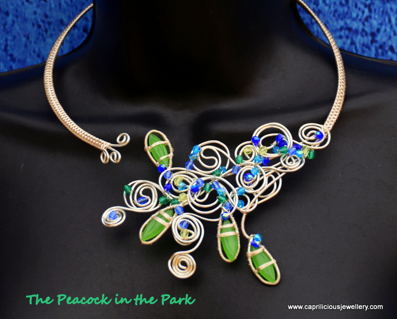 Peacock torque jewellery by Caprilicious Jewellery