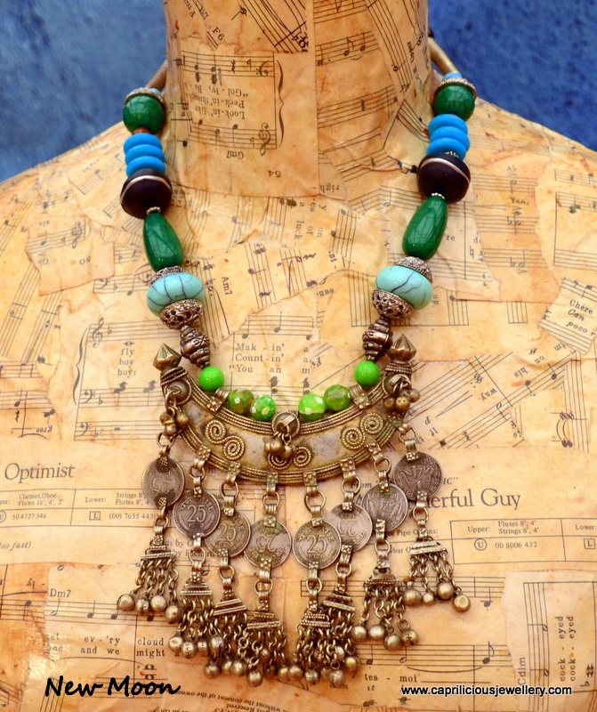 Chandiya necklace, Banjara pendant, tribal jewellery by Caprilicious