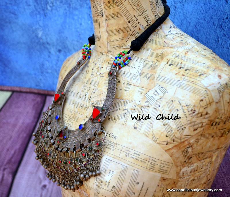 Wild Child - a Banjara vintage Kuchi belly dancers necklace by Caprilicious Jewelery