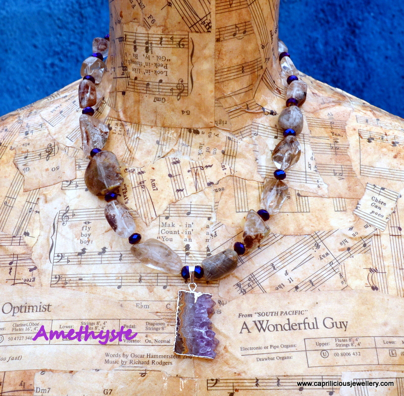 Améthyste - lodolite and amethyst geode necklace from Caprilicious Jewellery