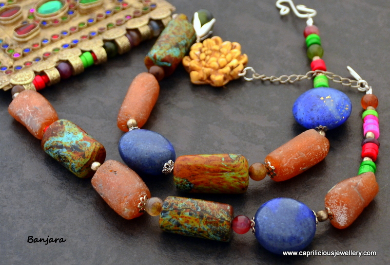 Banjara - polymer clay beads by Caprilicious Jewellery