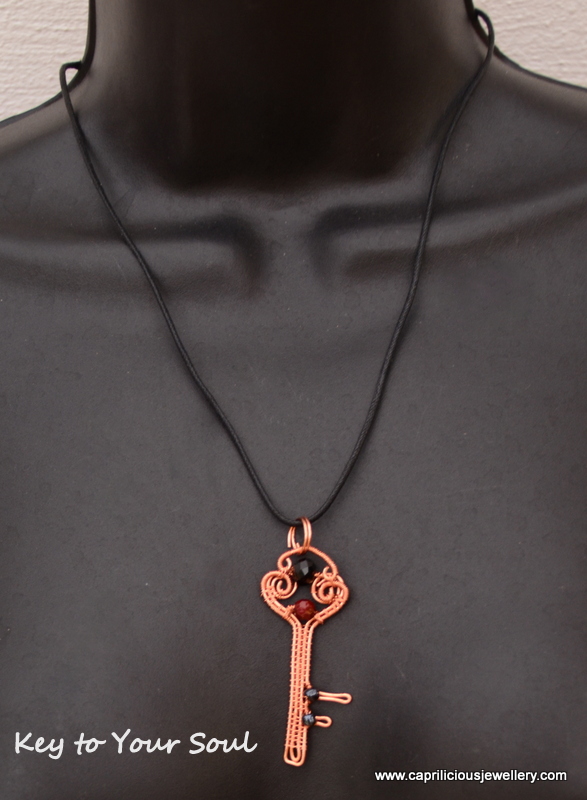 Copper wire key pendant from Caprilicious Jewellery