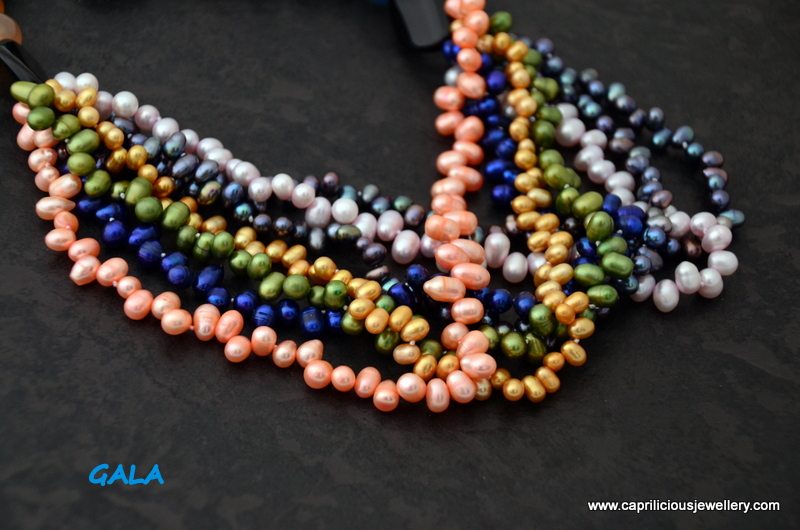 Gala - multistrand pearl and agate necklace from Caprilicious Jewellery