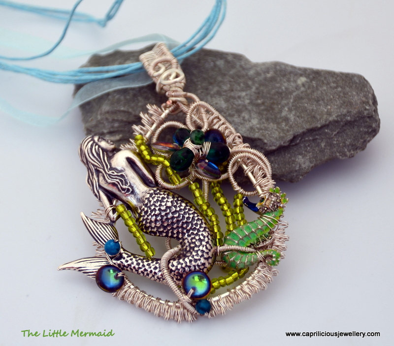 The Little Mermaid - wire pendant by Caprilicious Jewellery