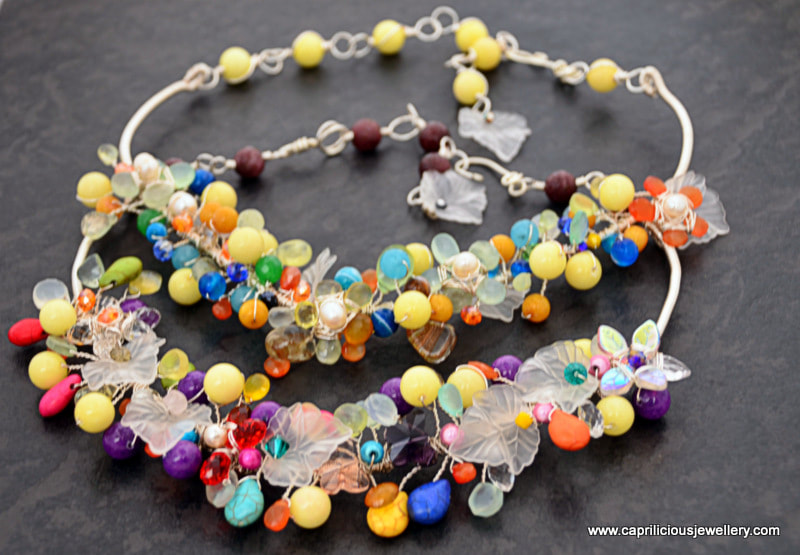 Gemstone and wire statement necklace by Caprilicious Jewellery